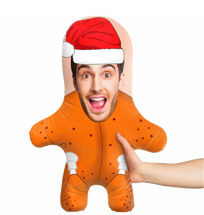 Custom Face Photo Pillow Xmas Hat Turkey MiniMe Pillow Christmas Gift