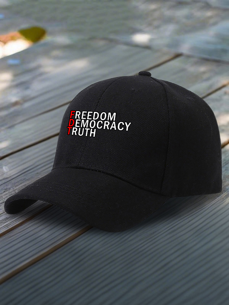 Freedom Democracy Truth Printed Baseball Cap