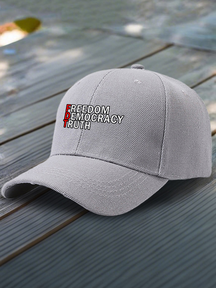 Freedom Democracy Truth Printed Baseball Cap