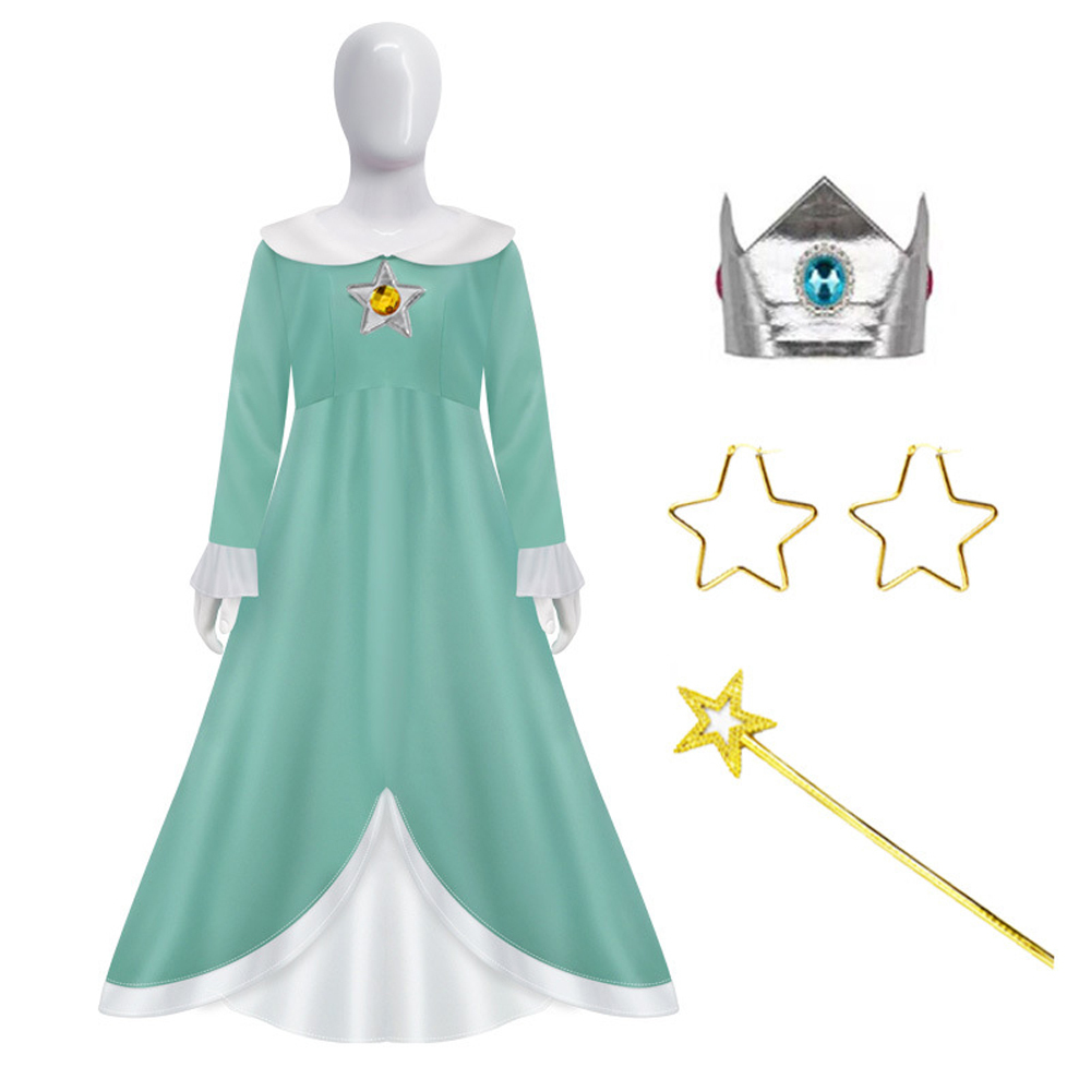 Super Mario Galaxy Rosalina Peach Princess Halloween Carnival Suit Cosplay Costumes