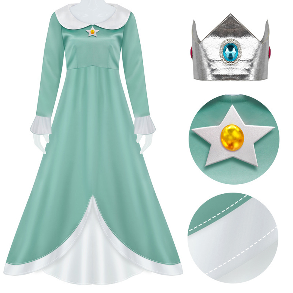 Super Mario Galaxy Rosalina Peach Princess Halloween Carnival Suit Cosplay Costumes