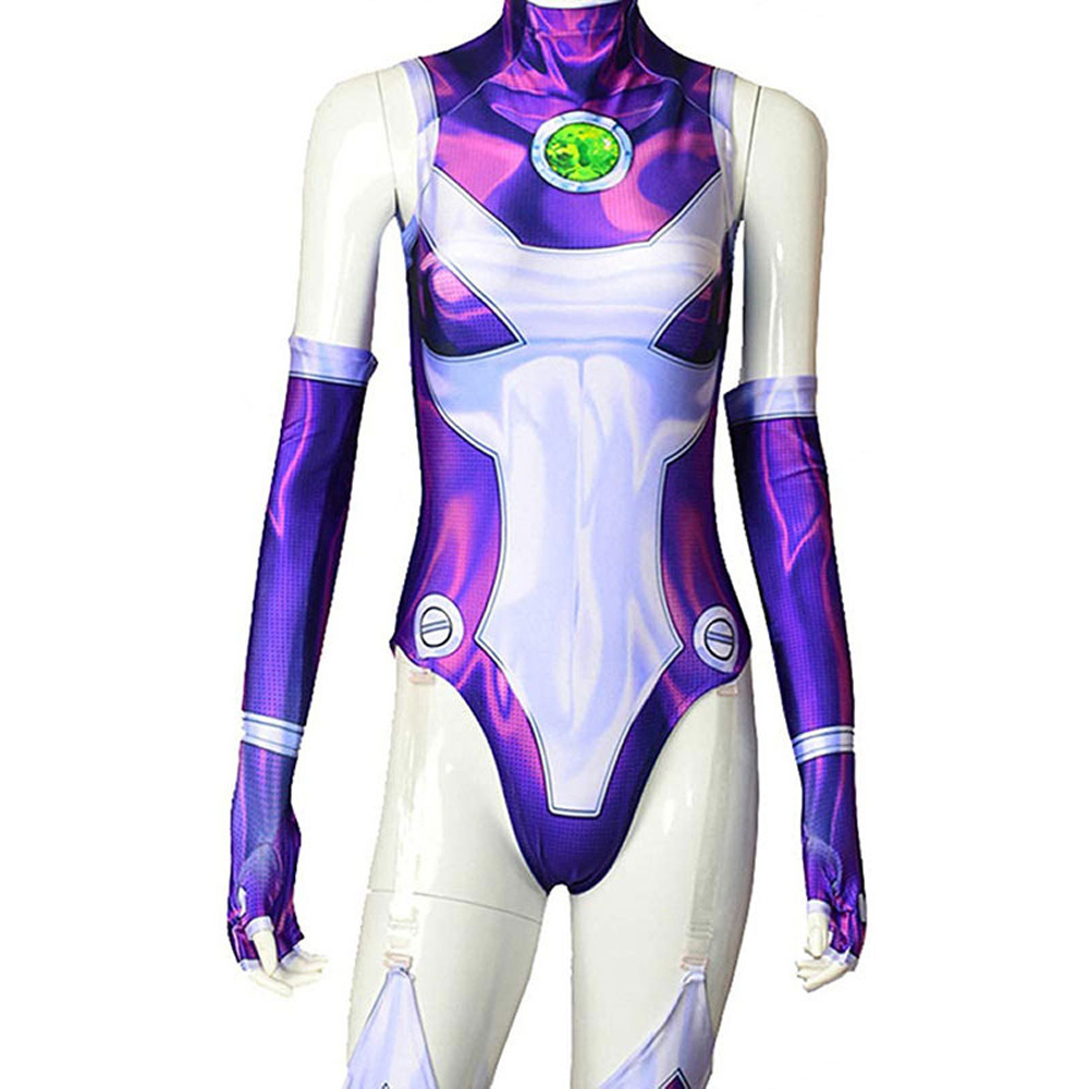 Starfire Halloween Jumpsuit Carnival Suit Zentai Cosplay Costume For Adults
