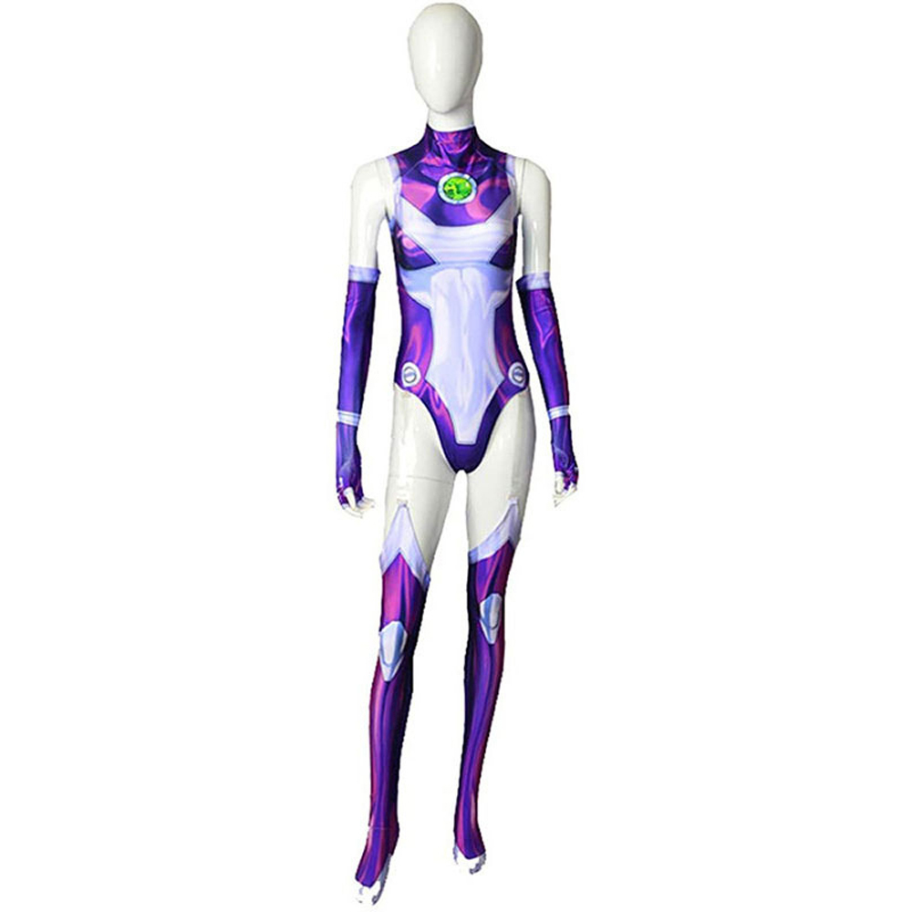 Starfire Halloween Jumpsuit Carnival Suit Zentai Cosplay Costume For Adults