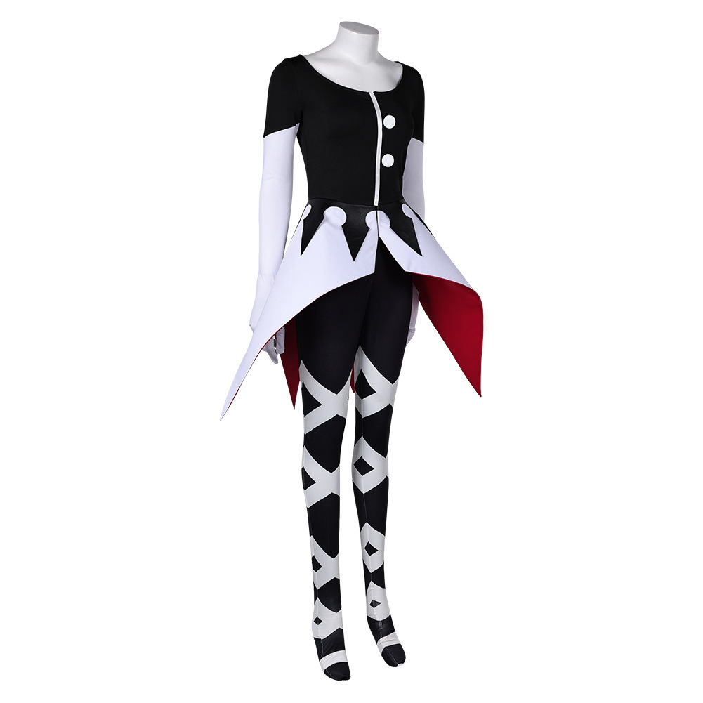 Hazbin Hotel Carmilla Carmine Cosplay Costume Women Black Jumpsuit Party Carnival