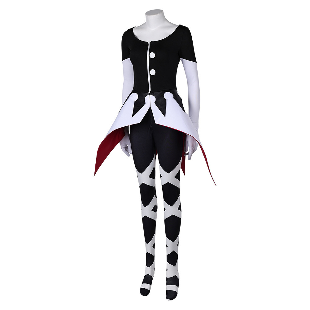 Hazbin Hotel Carmilla Carmine Cosplay Costume Women Black Jumpsuit Party Carnival