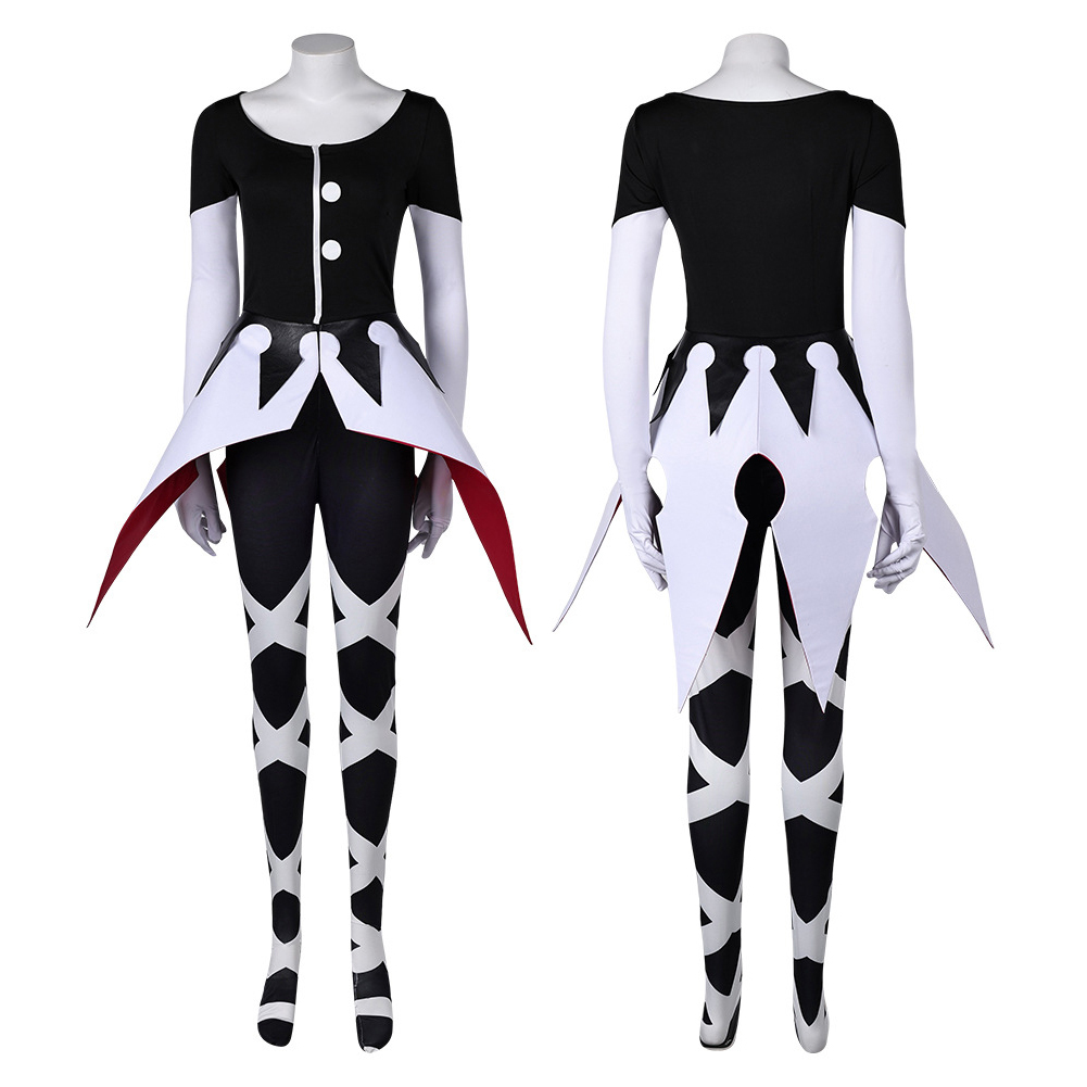 Hazbin Hotel Carmilla Carmine Cosplay Costume Women Black Jumpsuit Party Carnival