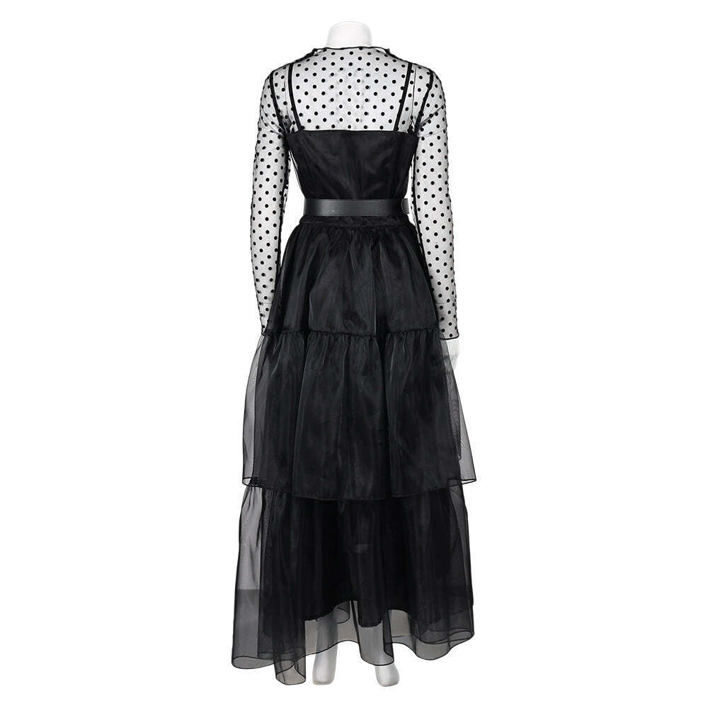 Lisa Frankenstein 2024 Misty Cosplay Costume Women Black Dress Party Carnival