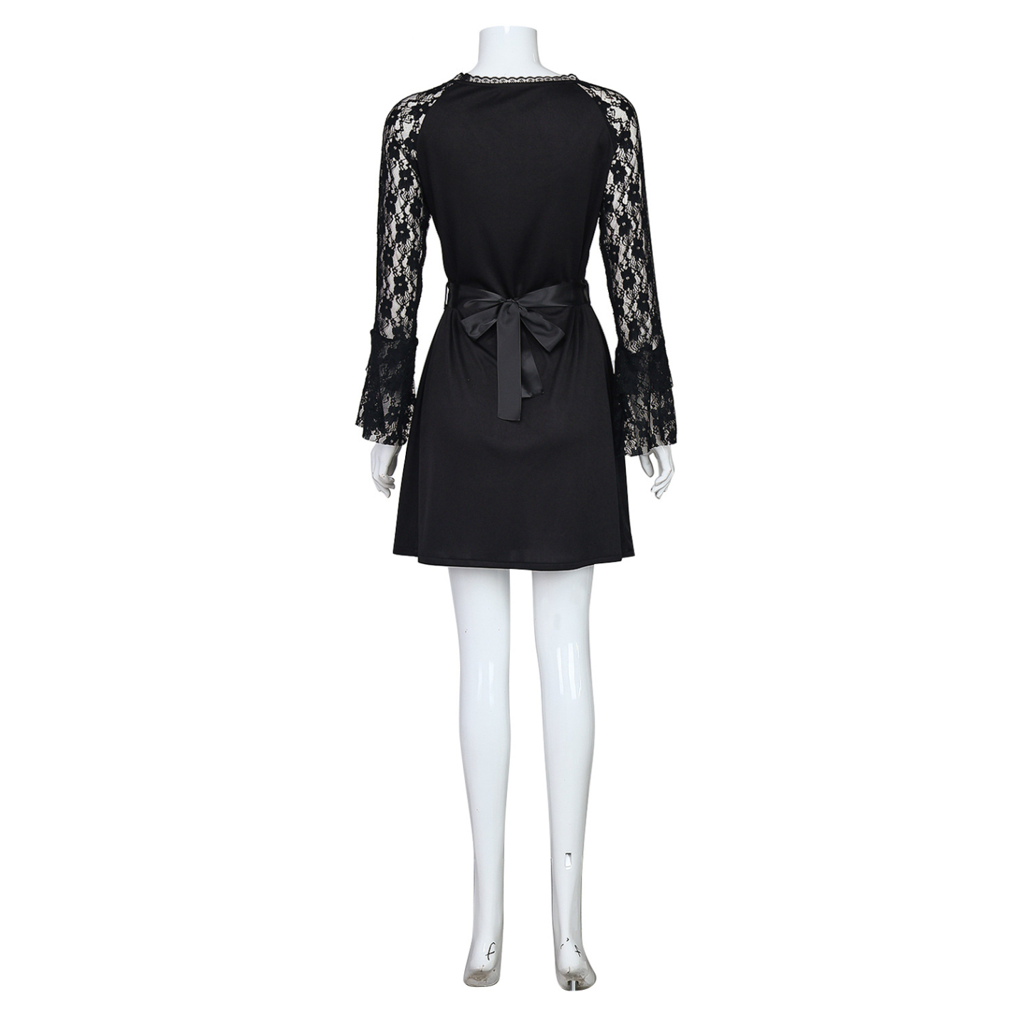 Lisa Frankenstein Misty Cosplay Costume Women Black Lace Long-sleeved Dress Party Carnival