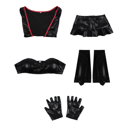 Hazbin Hotel An gel Dust Poison Cosplay Costume Black Leather Jumpsuit Party Carnival