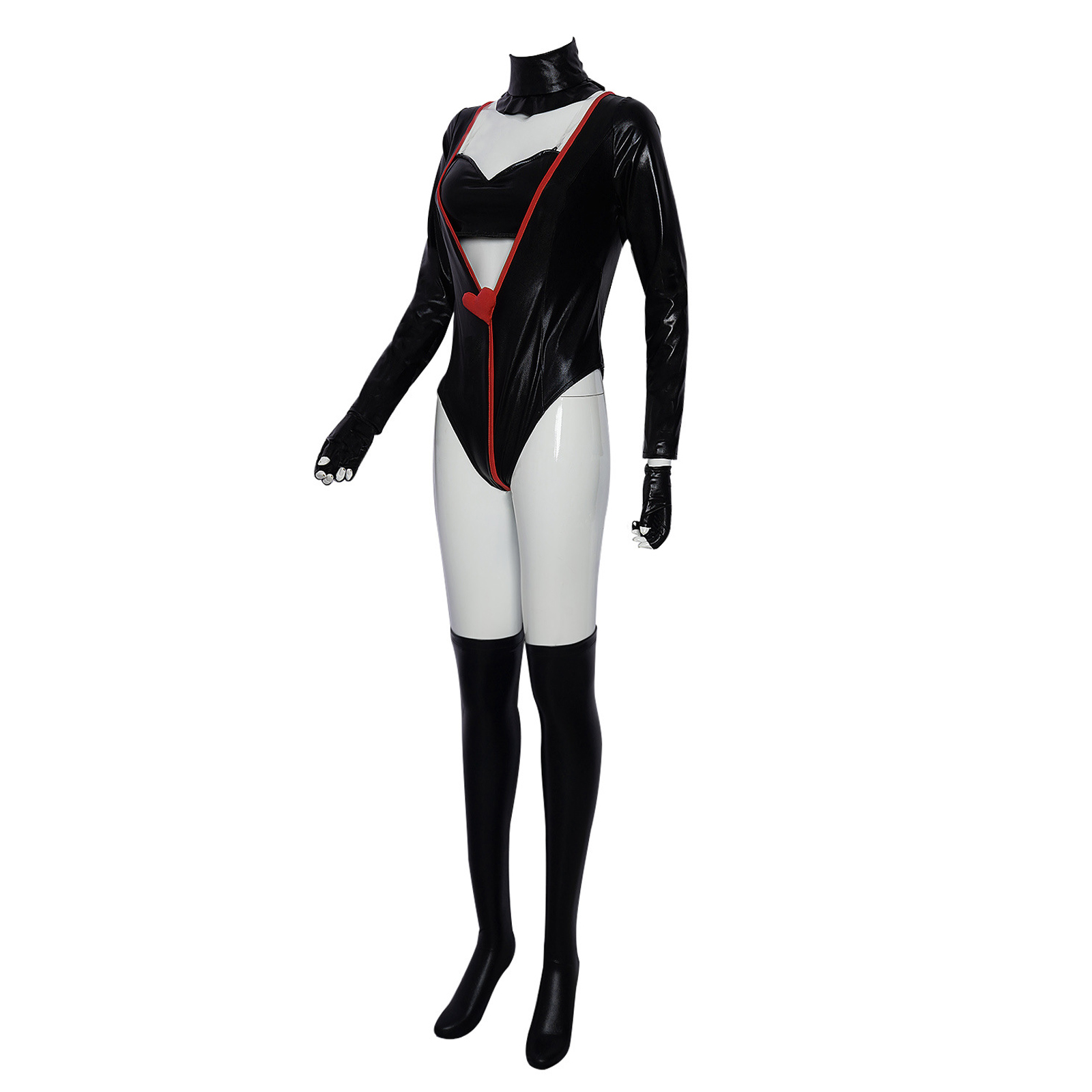 Hazbin Hotel An gel Dust Poison Cosplay Costume Black Leather Jumpsuit Party Carnival