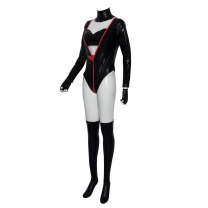 Hazbin Hotel An gel Dust Poison Cosplay Costume Black Leather Jumpsuit Party Carnival