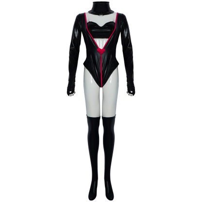 Hazbin Hotel An gel Dust Poison Cosplay Costume Black Leather Jumpsuit Party Carnival
