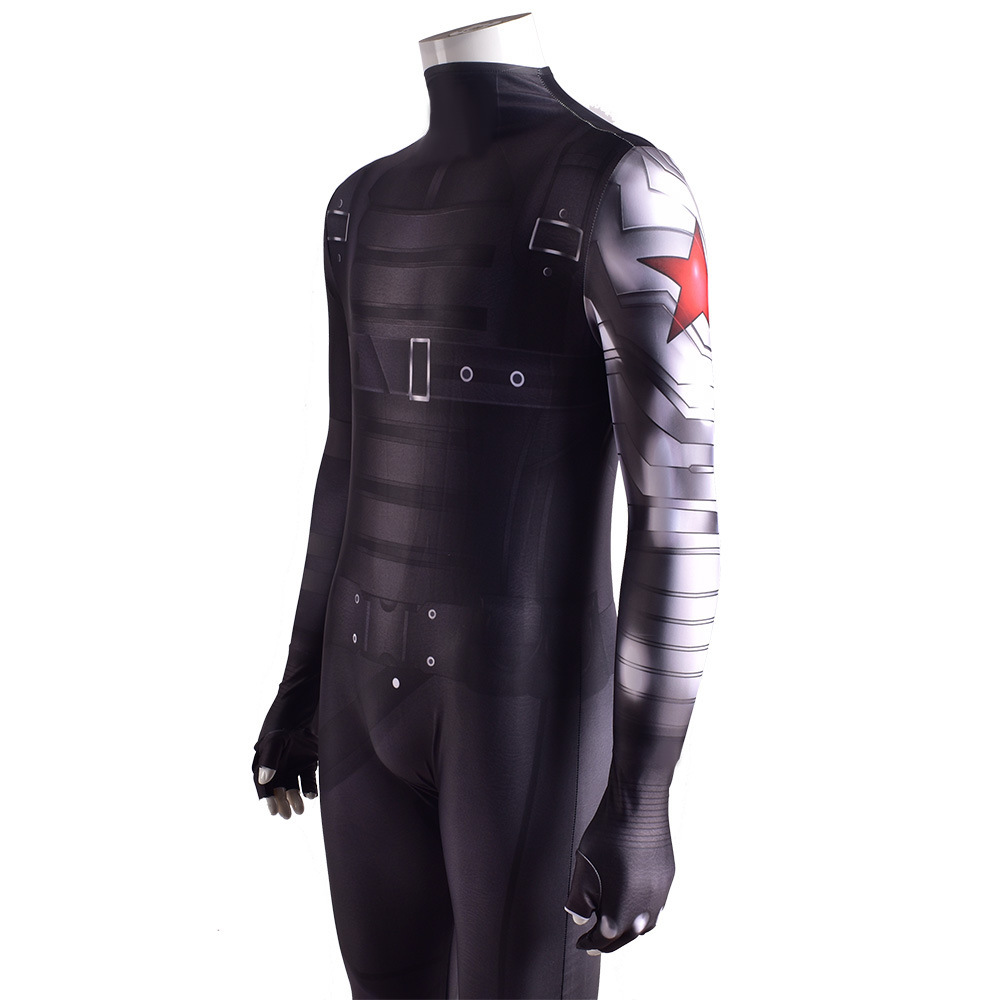 Bucky Barnes Winter Soldier Cosplay Costume Jumpsuit Zentai Party Carnival
