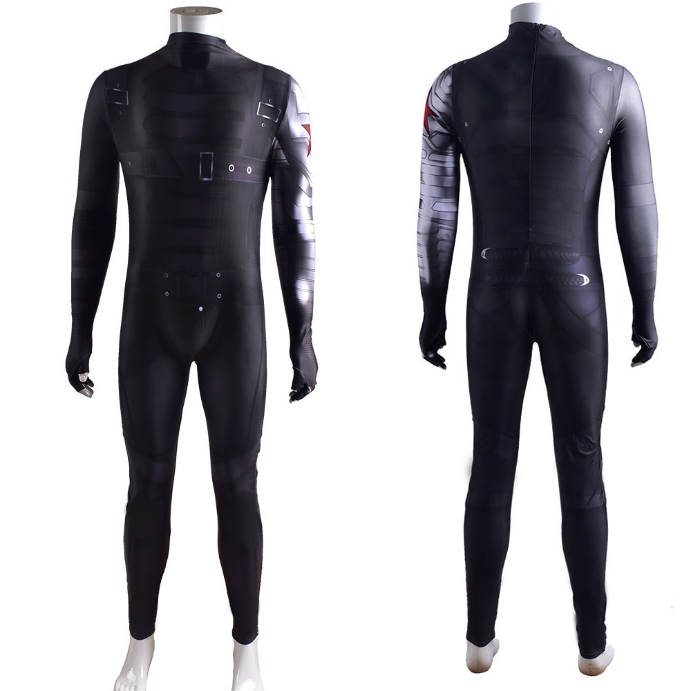 Bucky Barnes Winter Soldier Cosplay Costume Jumpsuit Zentai Party Carnival
