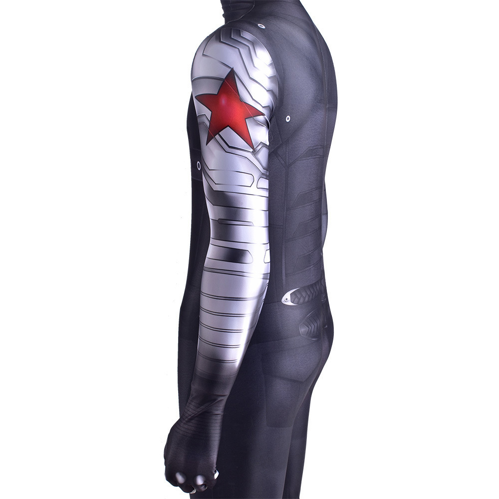 Bucky Barnes Winter Soldier Cosplay Costume Jumpsuit Zentai Party Carnival