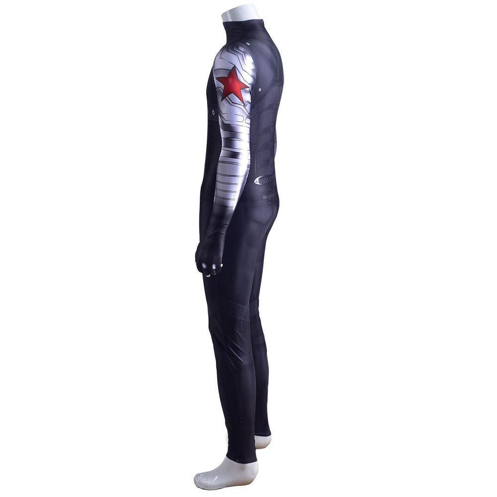 Bucky Barnes Winter Soldier Cosplay Costume Jumpsuit Zentai Party Carnival