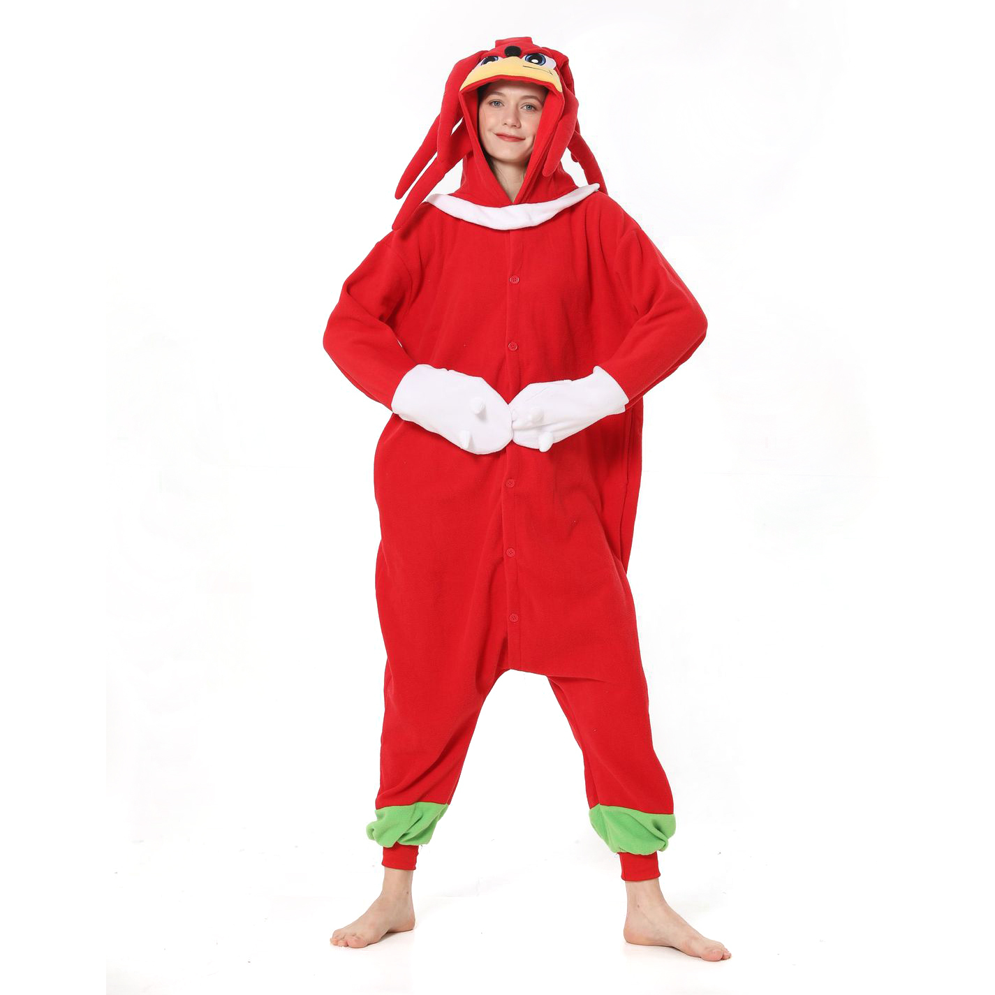 Knuckles the Echidna Sonic the Hedgehog kigurumi onesies anime pajamas Costume
