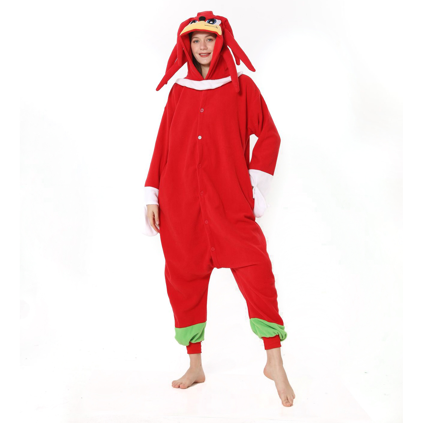Knuckles the Echidna Sonic the Hedgehog kigurumi onesies anime pajamas Costume
