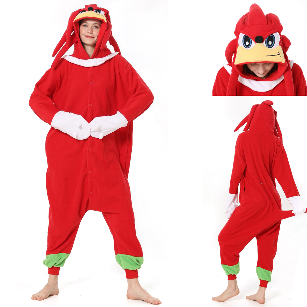 Knuckles the Echidna Sonic the Hedgehog kigurumi onesies anime pajamas Costume