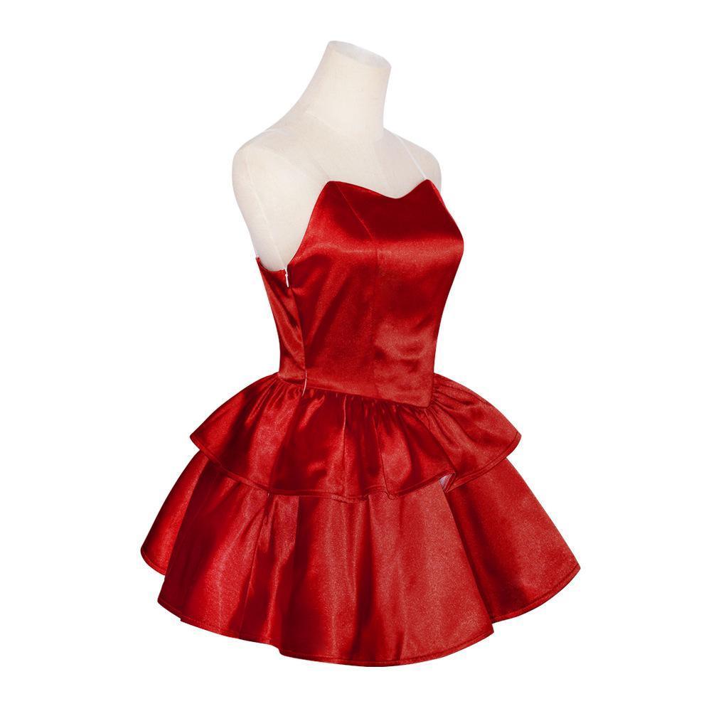 70s Perfect Blue Mima Kirigoe Cosplay Costume Red and Pink Dresses for Women