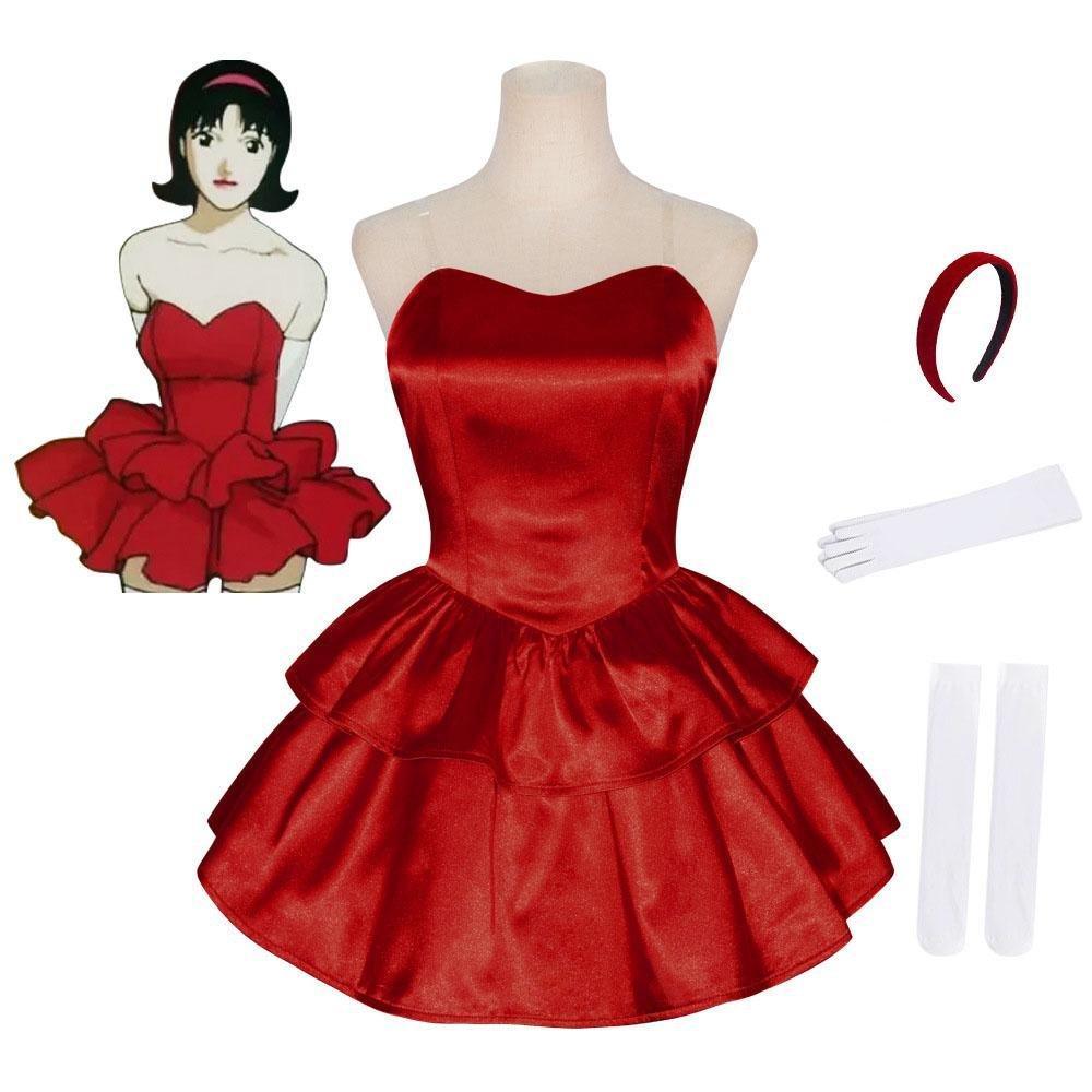 70s Perfect Blue Mima Kirigoe Cosplay Costume Red and Pink Dresses for Women