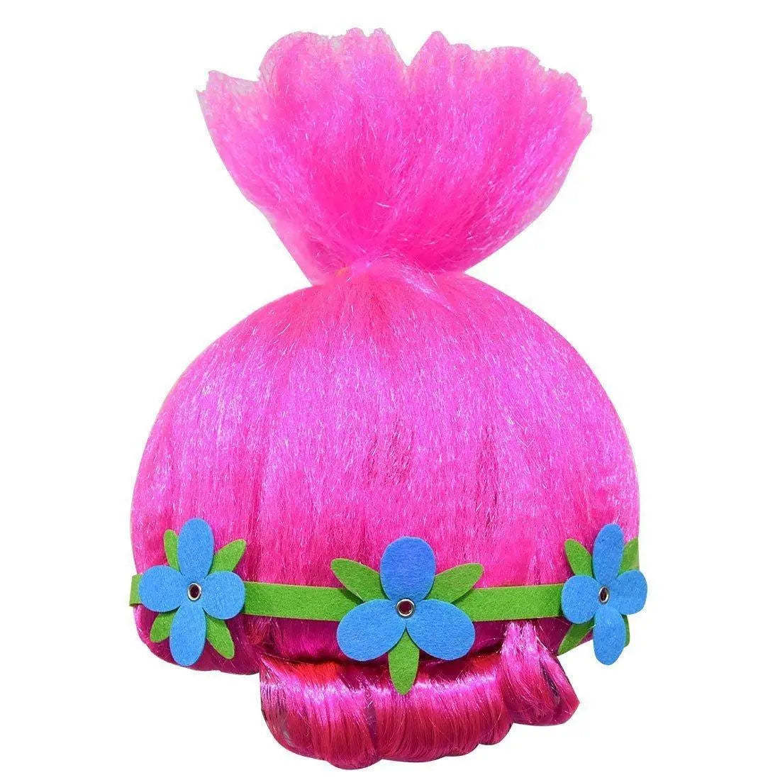 Kids Girl Trolls 2 World Tour Poppy Costume Cosplay ZenTai Short Sleeve Cape Dress