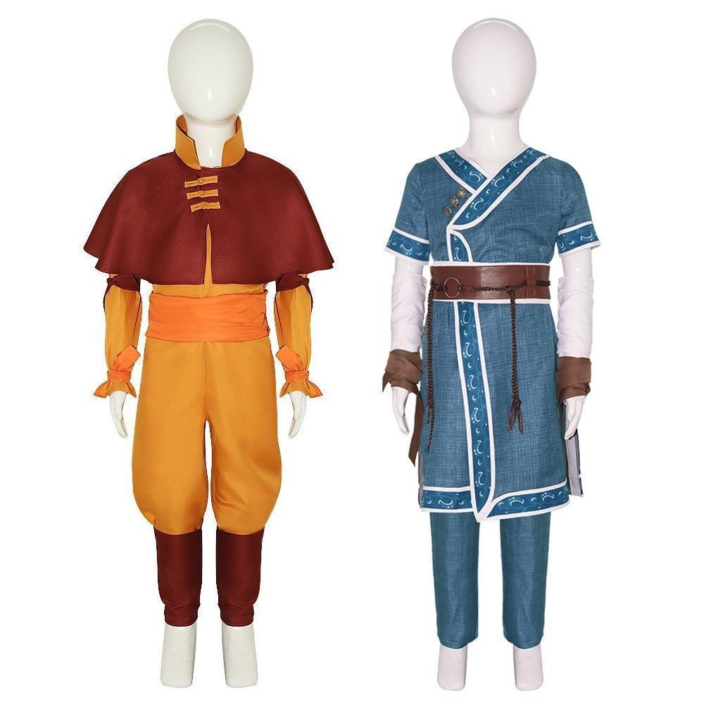 Anime Katara Bumi Aang Avatar The Last Airbender Costume Cosplay Adult Kids