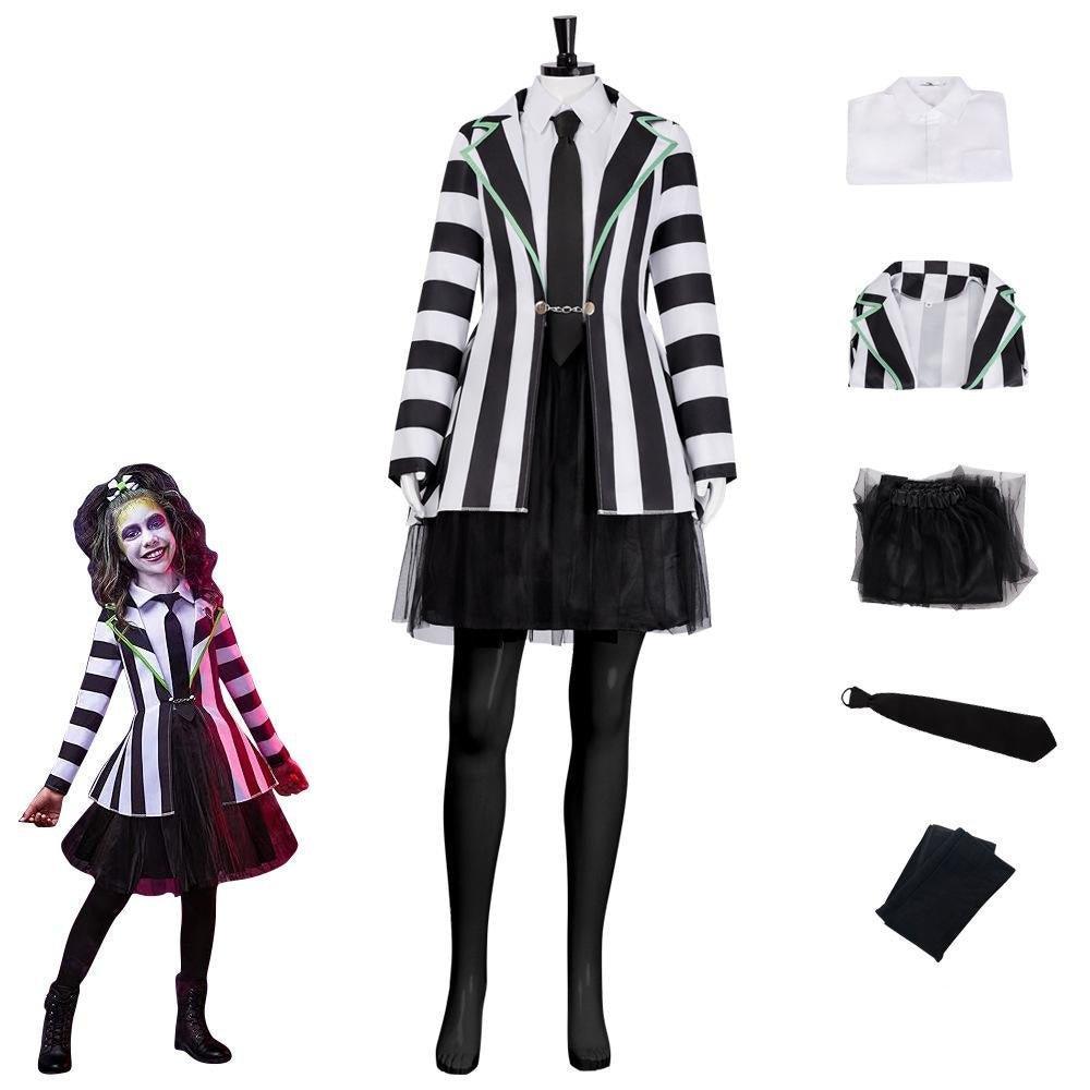 Beetlejuice Adult Kids Blazer Dress Costume For Girl Women