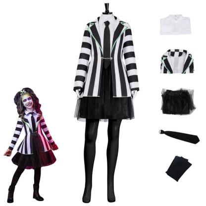 Beetlejuice Adult Kids Blazer Dress Costume For Girl Women