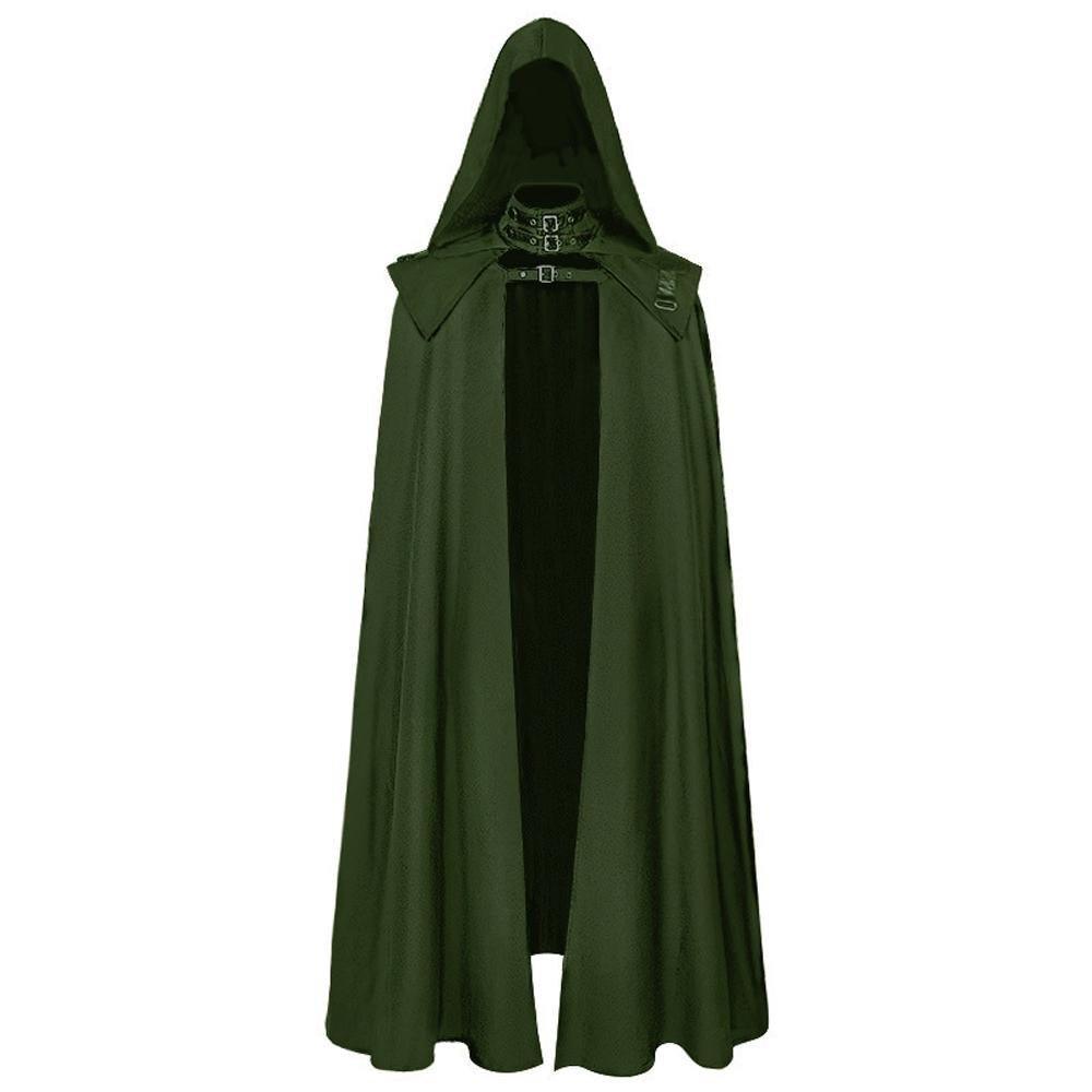 Dr doom costume medieval cloak gothic Hooded Cloak Cape Wizard Witch Devil Steampunk Robe