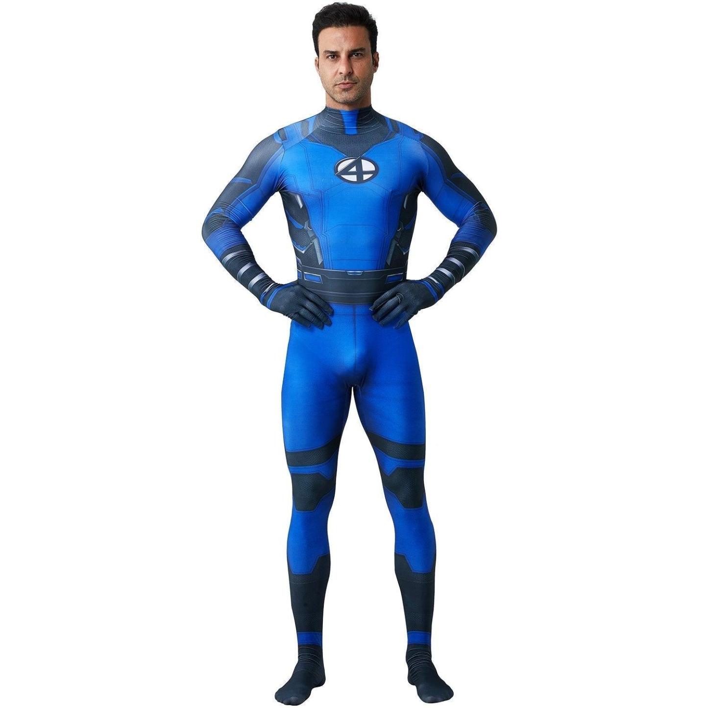 Fantastic Four Mr. Fantastic Reed Richards Costume Zentai Suit Cosplay for Adults and Kids