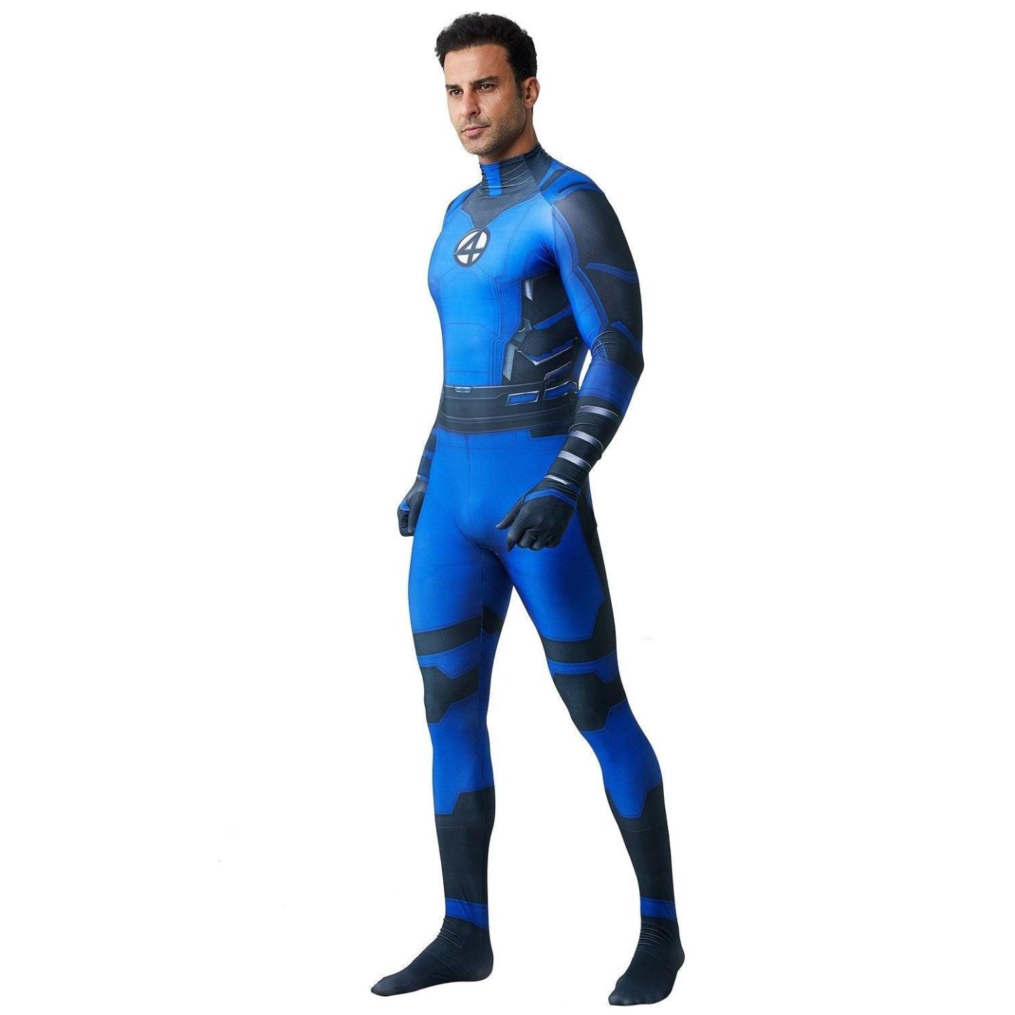 Fantastic Four Mr. Fantastic Reed Richards Costume Zentai Suit Cosplay for Adults and Kids