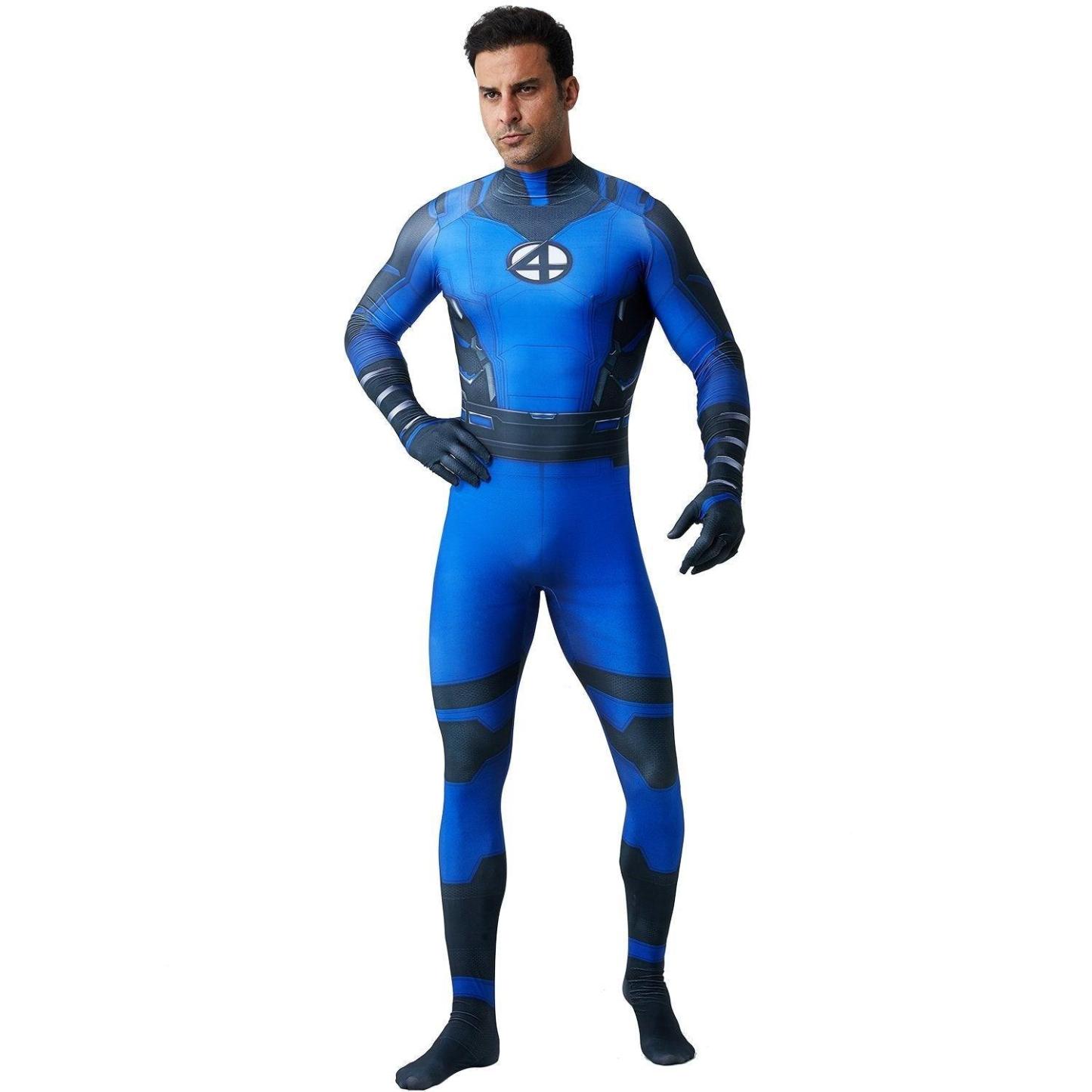 Fantastic Four Mr. Fantastic Reed Richards Cosplay Zentai Costume Suit for Adults and Kids