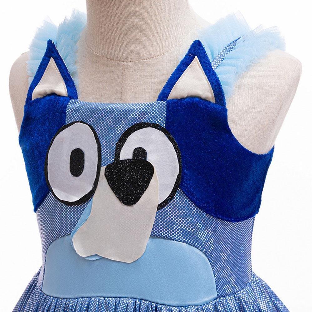 Girls' Bluey Princess Tutu Dress Costume Cartoon Print Cosplay for Kids