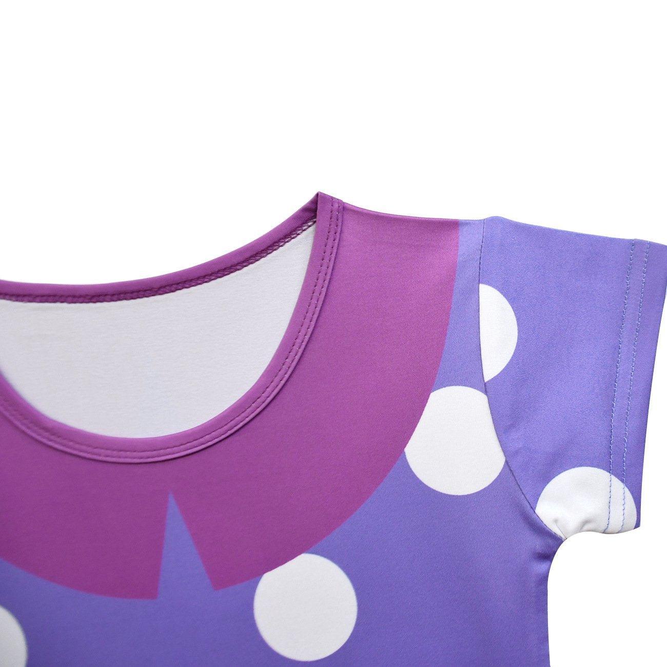 Inside Out Costume Ruffle Nightgown for Girls Kids Cosplay Homewear Dress with Bag