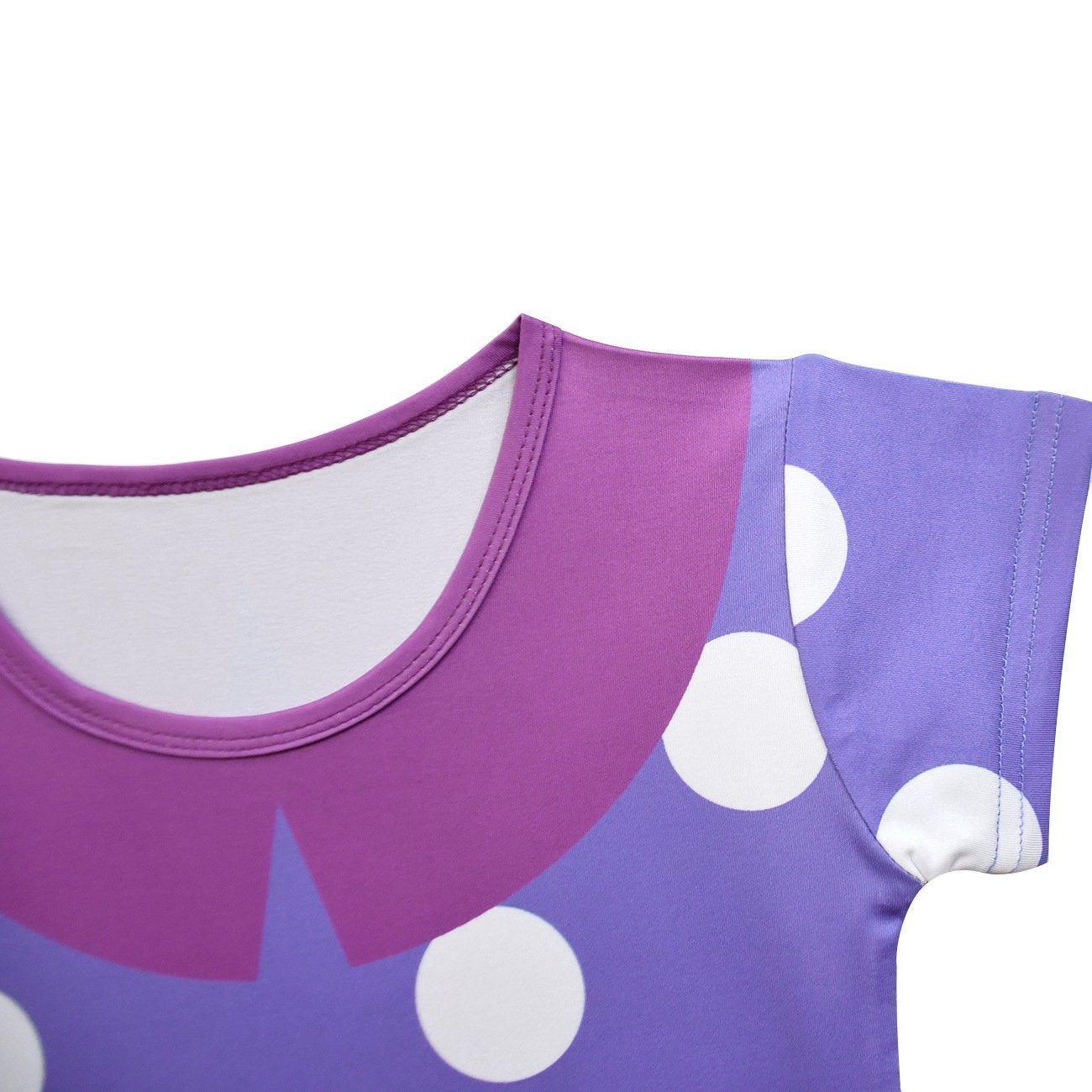 Inside Out Costume Ruffle Nightgown for Girls Kids Cosplay Homewear Dress with Bag