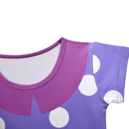 Inside Out Costume Ruffle Nightgown for Girls Kids Cosplay Homewear Dress with Bag