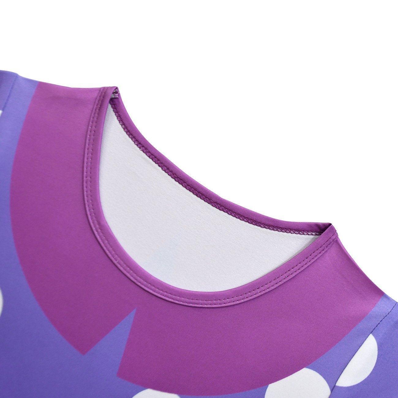 Inside Out Costume Ruffle Nightgown for Girls Kids Cosplay Homewear Dress with Bag