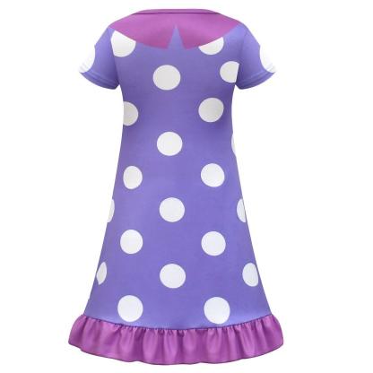 Inside Out Costume Ruffle Nightgown for Girls Kids Cosplay Homewear Dress with Bag