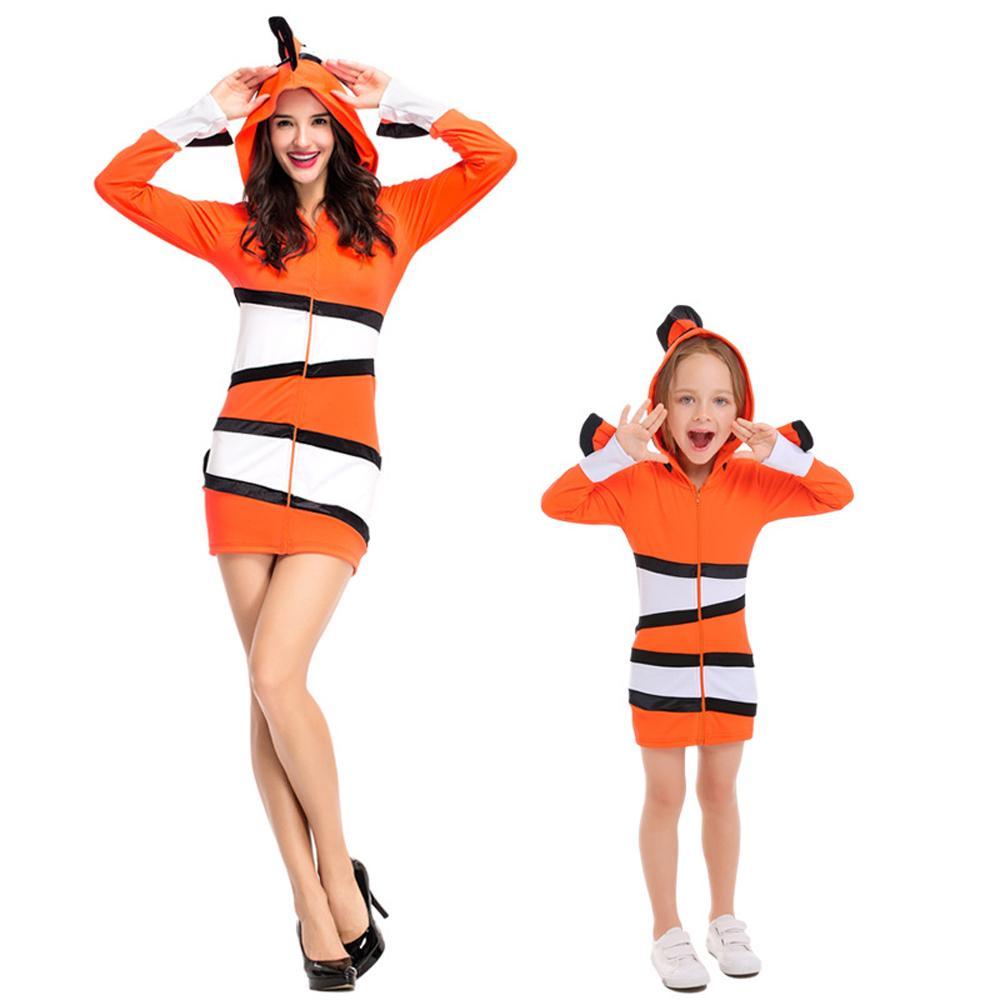 Halloween Ocean Theme Party Clown Fish Cosolay Matching Outfits Costumes