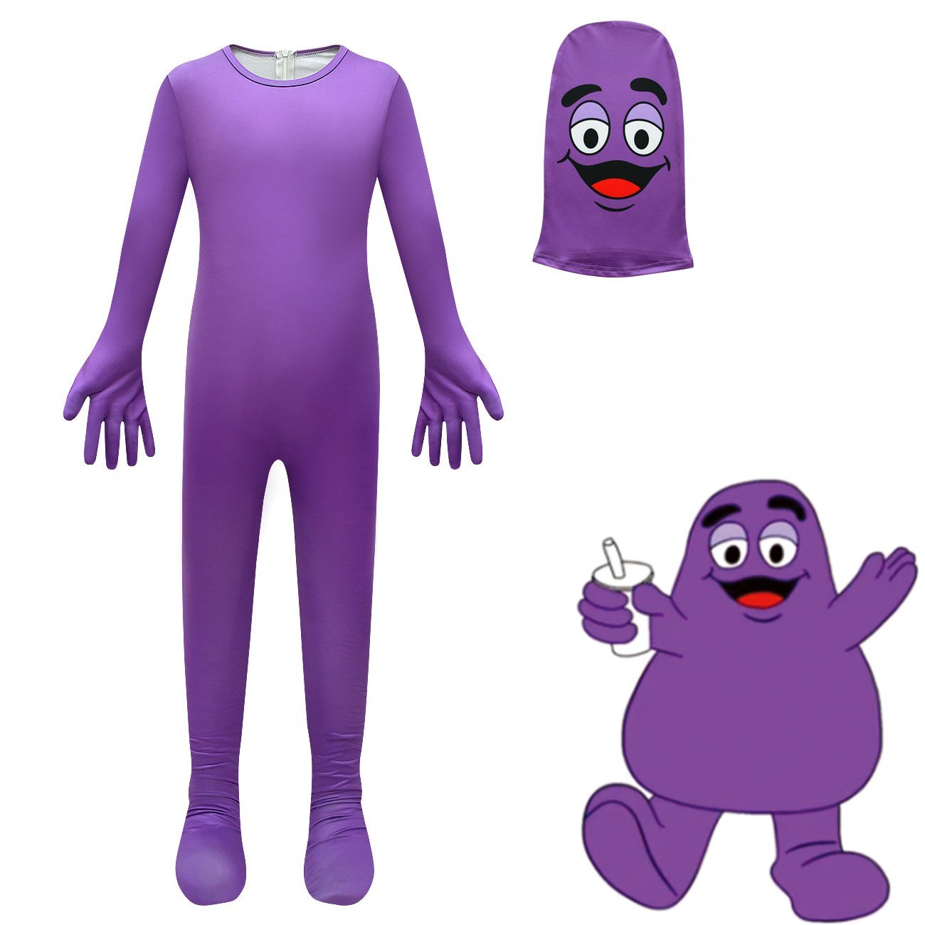 McDonald's Grimace Shake Costume Kids Boys Girls Cosplay Game Halloween