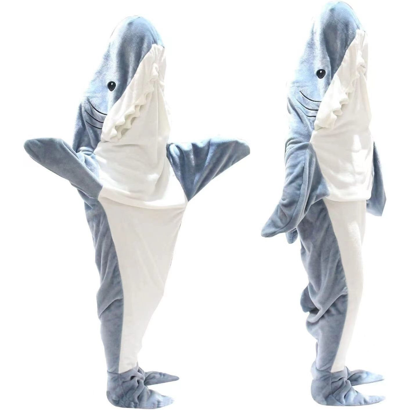 Shark Hoodie Cartoon Animals One-Piece Cute Funny Flannel Blanket for Adult