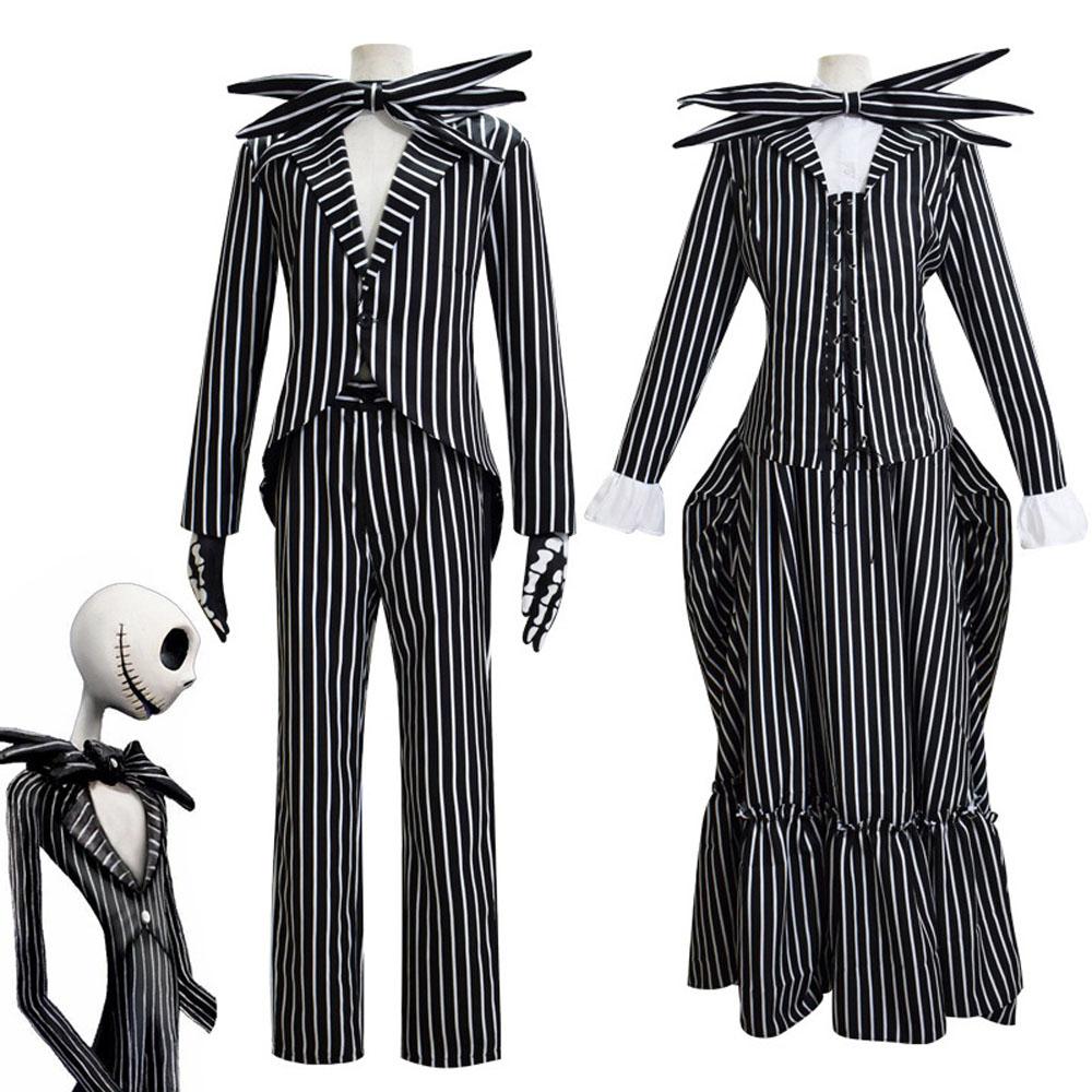 Jack Skellington Couples Costume Halloween Outfits Party Carnival Cosplay