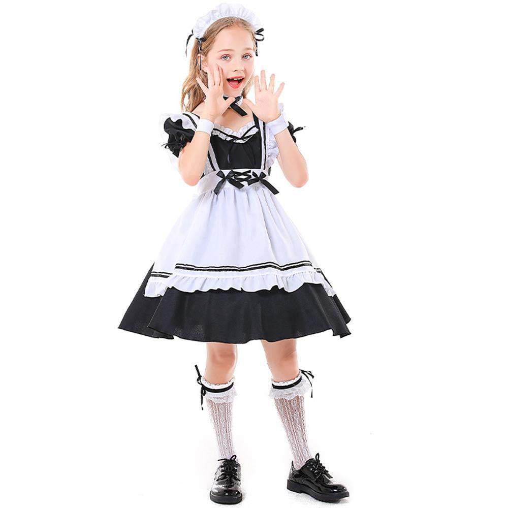 Role maid playing black and white maid suit costumes