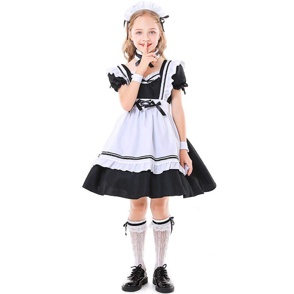 Role maid playing black and white maid suit costumes