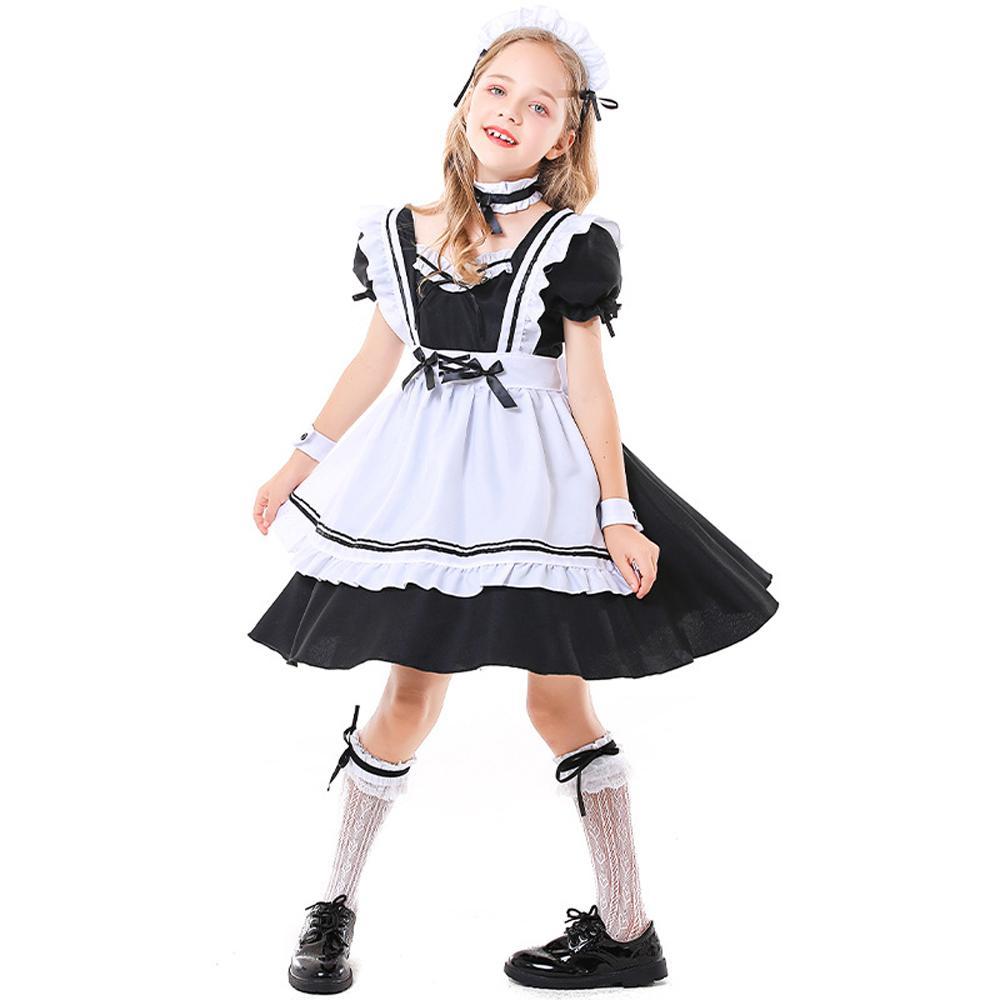 Role maid playing black and white maid suit costumes