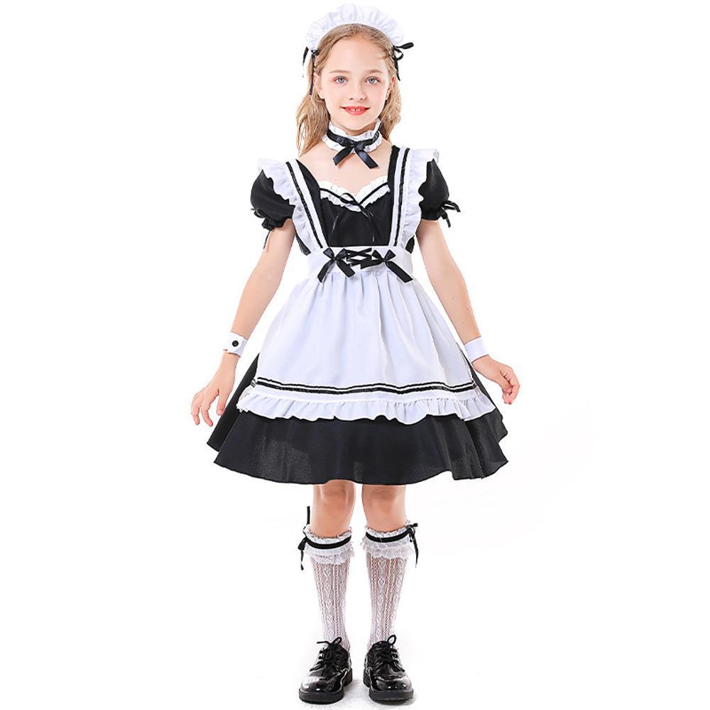 Role maid playing black and white maid suit costumes