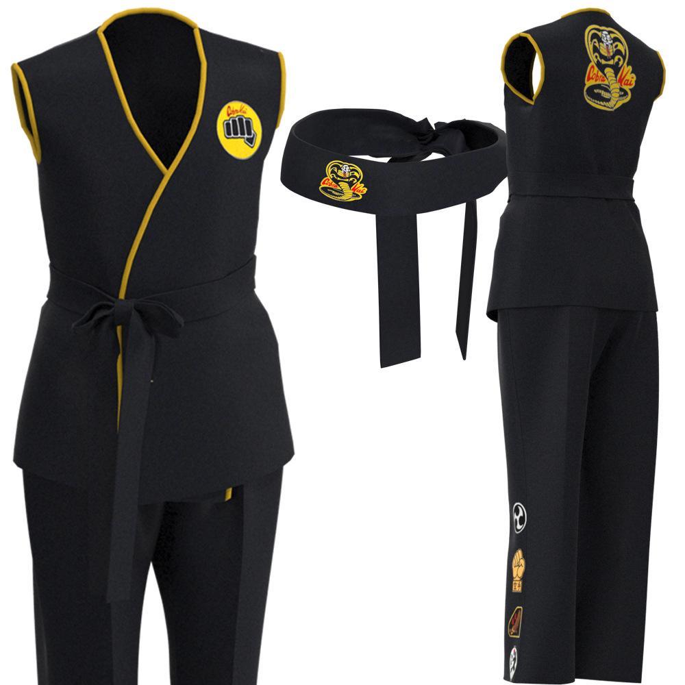 The Karate Kid Taekwondo Cobra Karate Training Suits Movie Cosplay Costumes