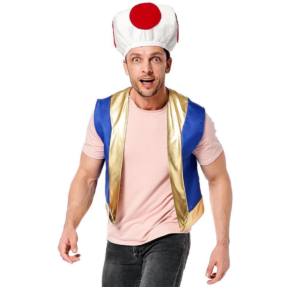 Mushroom Kingdom Red Dot Mushroom Head Captain Chino Acting Prop Halloween Costume