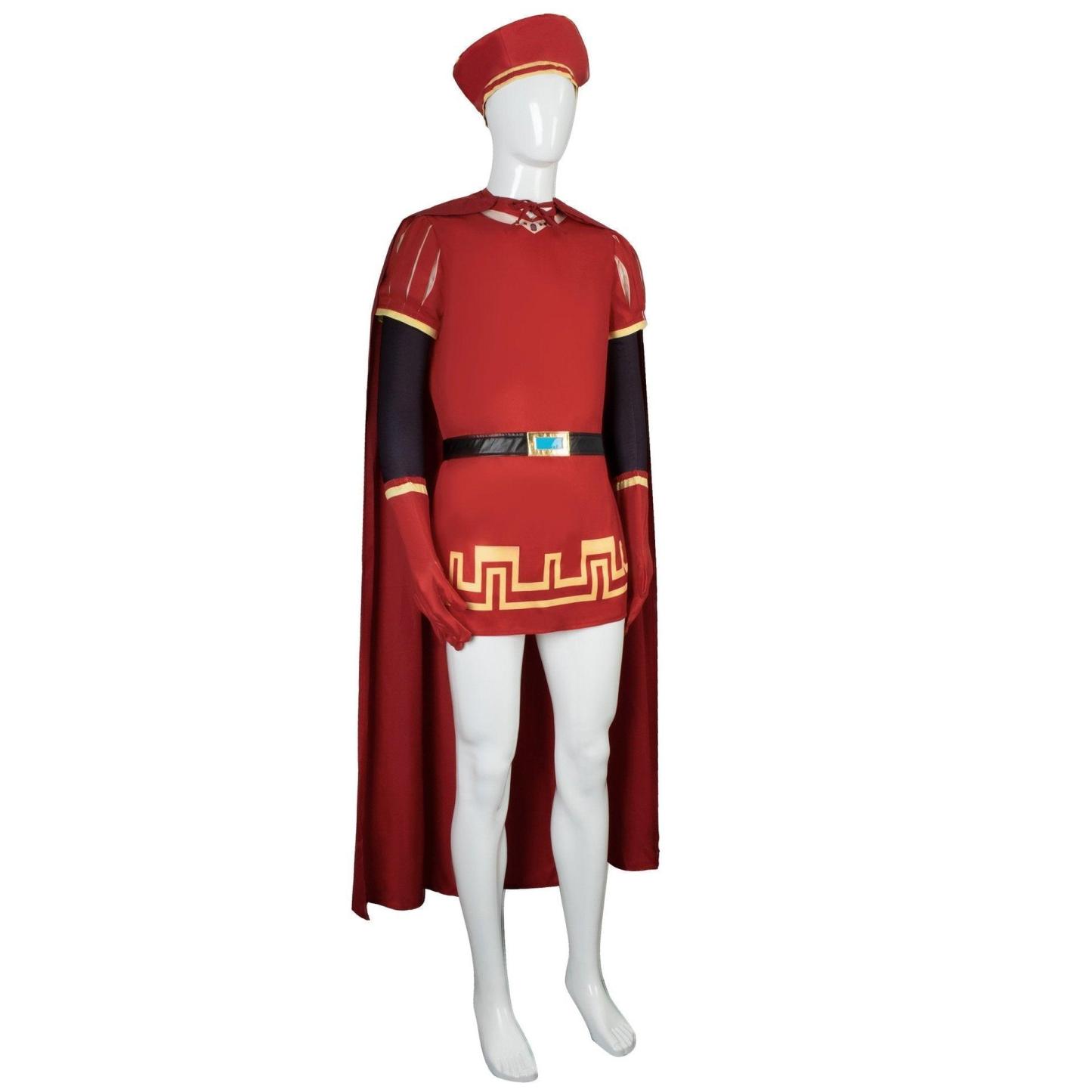 Lord Farquaad Cosplay Costume Halloween Shrek Red Robe Cape
